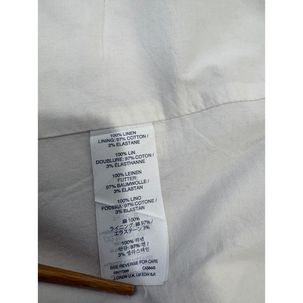 J.Crew Linen Blazer Women Size 2 Ivory Preppy Coastal Old Money Career summer - Picture 9 of 9
